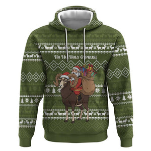 Cyprus Christmas Hoodie Santa Riding Ram Ho Ho Holy Cyprus - African Pride