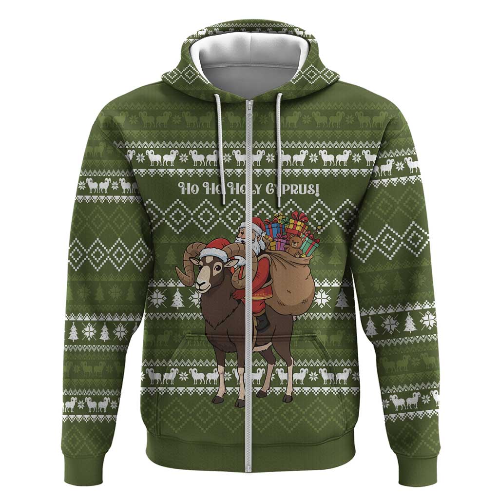 Cyprus Christmas Hoodie Santa Riding Ram Ho Ho Holy Cyprus - African Pride