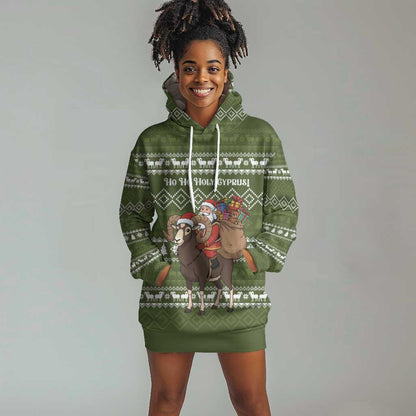 Cyprus Christmas Hoodie Dress Santa Riding Ram Ho Ho Holy Cyprus - African Pride
