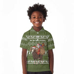 Cyprus Christmas Kid Polo Shirt Santa Riding Ram Ho Ho Holy Cyprus - African Pride