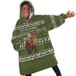 Cyprus Christmas Kid Wearable Blanket Hoodie Santa Riding Ram Ho Ho Holy Cyprus - African Pride