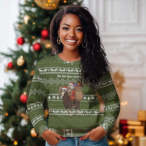 Cyprus Christmas Ugly Christmas Sweater Santa Riding Ram Ho Ho Holy Cyprus - African Pride