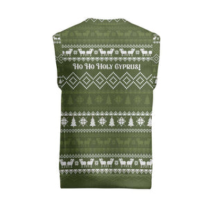 Cyprus Christmas Knitted V-Neck Vest Santa Riding Ram Ho Ho Holy Cyprus - African Pride