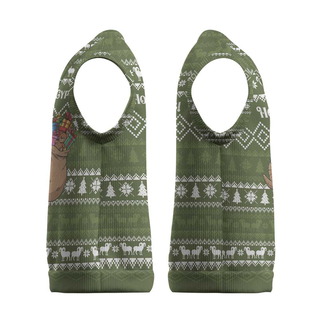 Cyprus Christmas Knitted V-Neck Vest Santa Riding Ram Ho Ho Holy Cyprus - African Pride