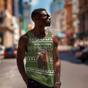 Cyprus Christmas Men Tank Top Santa Riding Ram Ho Ho Holy Cyprus - African Pride