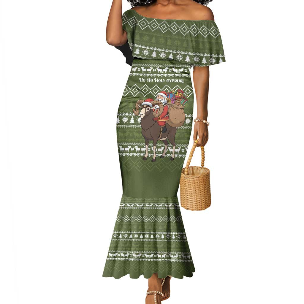 Cyprus Christmas Mermaid Dress Santa Riding Ram Ho Ho Holy Cyprus - African Pride