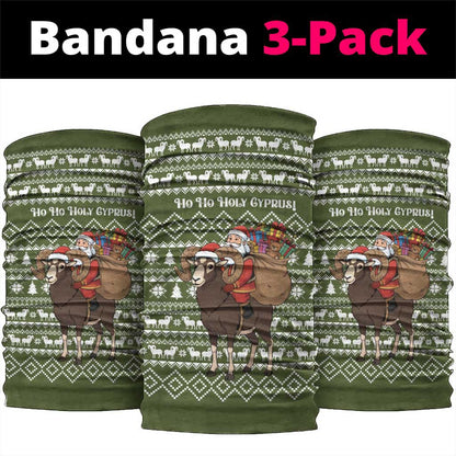 Cyprus Christmas Neck Gaiter Santa Riding Ram Ho Ho Holy Cyprus - African Pride