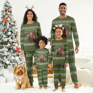 Cyprus Christmas Pajama Set Santa Riding Ram Ho Ho Holy Cyprus - African Pride