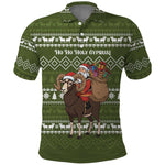 Cyprus Christmas Polo Shirt Santa Riding Ram Ho Ho Holy Cyprus - African Pride