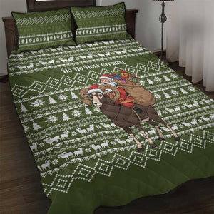 Cyprus Christmas Quilt Bed Set Santa Riding Ram Ho Ho Holy Cyprus - African Pride