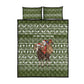 Cyprus Christmas Quilt Bed Set Santa Riding Ram Ho Ho Holy Cyprus - African Pride