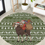 Cyprus Christmas Round Carpet Santa Riding Ram Ho Ho Holy Cyprus - African Pride