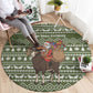 Cyprus Christmas Round Carpet Santa Riding Ram Ho Ho Holy Cyprus - African Pride