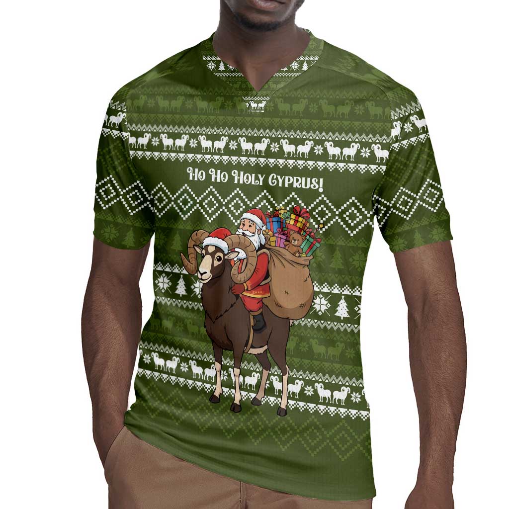 Cyprus Christmas Rugby Jersey Santa Riding Ram Ho Ho Holy Cyprus - African Pride