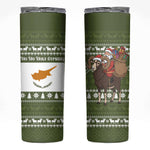 Cyprus Christmas Skinny Tumbler Santa Riding Ram Ho Ho Holy Cyprus - African Pride