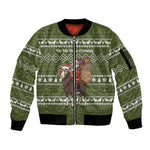 Cyprus Christmas Sleeve Zip Bomber Jacket Santa Riding Ram Ho Ho Holy Cyprus - African Pride