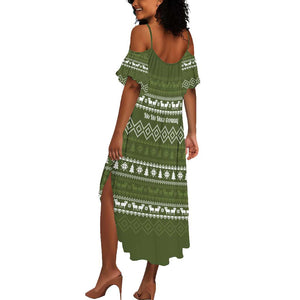 Cyprus Christmas Summer Maxi Dress Santa Riding Ram Ho Ho Holy Cyprus - African Pride
