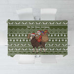 Cyprus Christmas Tablecloth Santa Riding Ram Ho Ho Holy Cyprus - African Pride