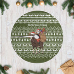 Cyprus Christmas Tree Skirt Santa Riding Ram Ho Ho Holy Cyprus - African Pride