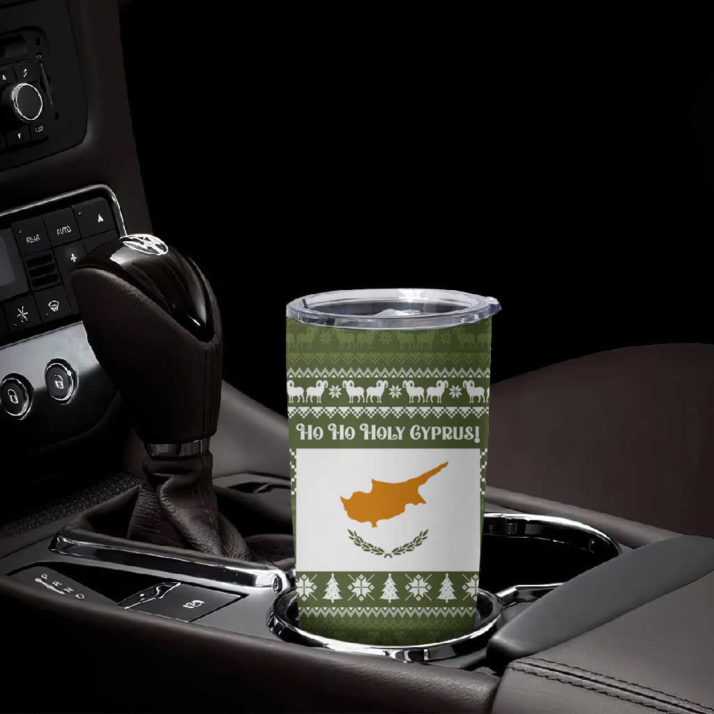Cyprus Christmas Tumbler Cup Santa Riding Ram Ho Ho Holy Cyprus - African Pride