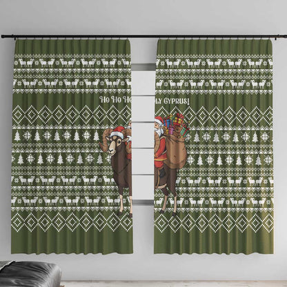 Cyprus Christmas Window Curtain Santa Riding Ram Ho Ho Holy Cyprus - African Pride