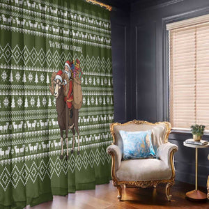 Cyprus Christmas Window Curtain Santa Riding Ram Ho Ho Holy Cyprus - African Pride