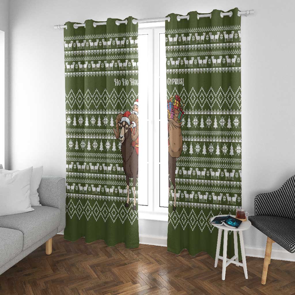Cyprus Christmas Window Curtain Santa Riding Ram Ho Ho Holy Cyprus - African Pride