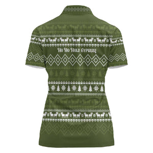 Cyprus Christmas Women Polo Shirt Santa Riding Ram Ho Ho Holy Cyprus - African Pride