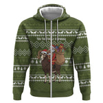 Cyprus Christmas Zip Hoodie Santa Riding Ram Ho Ho Holy Cyprus - African Pride