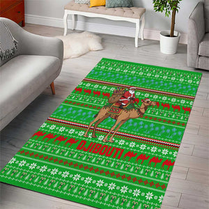 Djibouti Christmas Area Rug Santa Riding Camel Palm Trees Camel - African Pride
