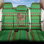 Djibouti Christmas Back Car Seat Cover Santa Riding Camel Palm Trees Camel - African Pride
