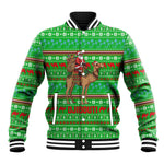 Djibouti Christmas Baseball Jacket Santa Riding Camel Palm Trees Camel - African Pride