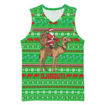 Djibouti Christmas Basketball Jersey Santa Riding Camel Palm Trees Camel - African Pride
