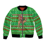 Djibouti Christmas Bomber Jacket Santa Riding Camel Palm Trees Camel - African Pride