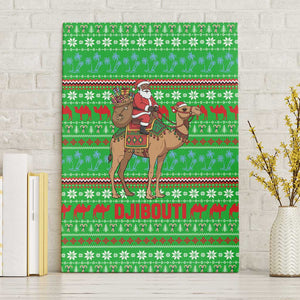 Djibouti Christmas Canvas Wall Art Santa Riding Camel Palm Trees Camel - African Pride