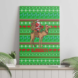 Djibouti Christmas Canvas Wall Art Santa Riding Camel Palm Trees Camel - African Pride