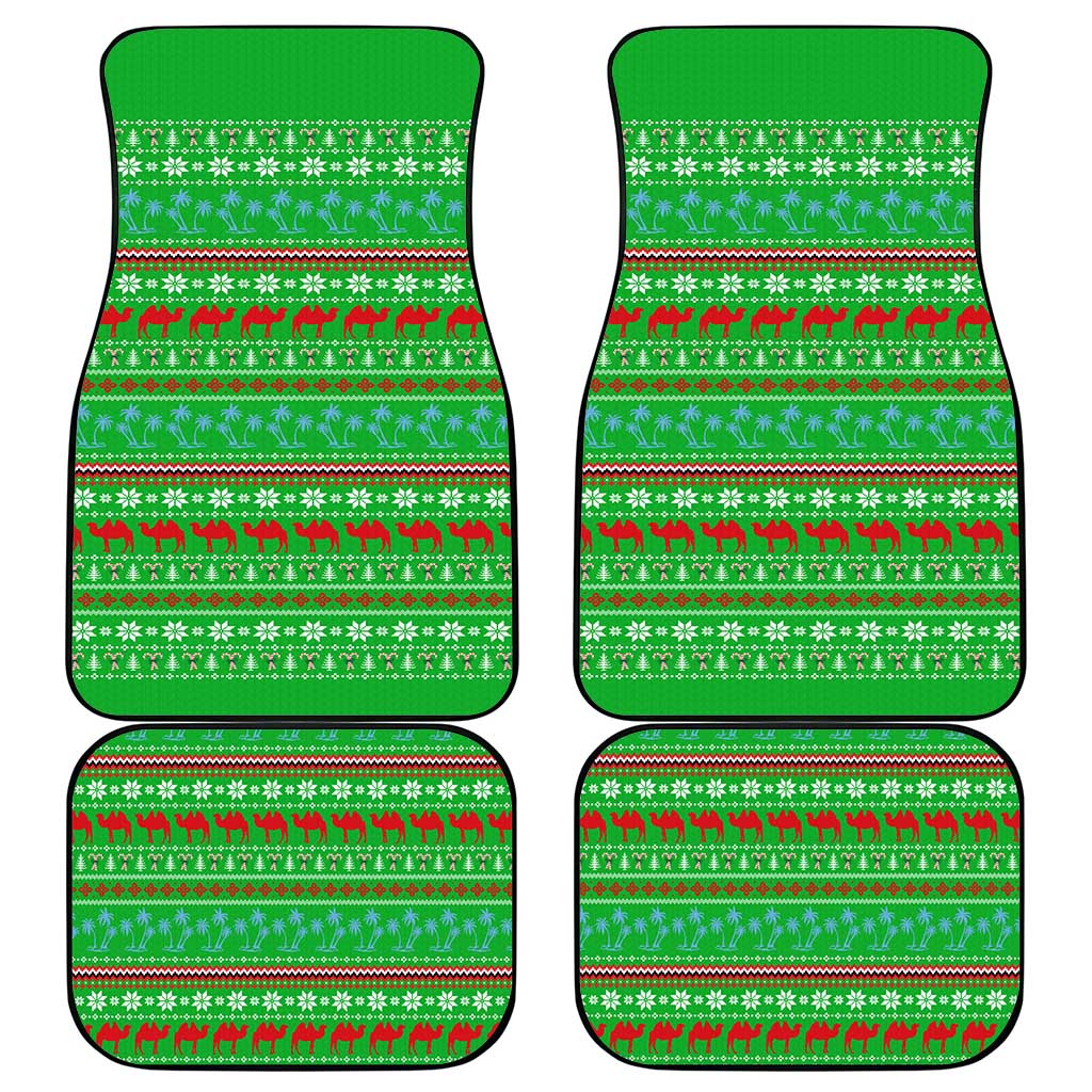 Djibouti Christmas Car Mats Santa Riding Camel Palm Trees Camel - African Pride