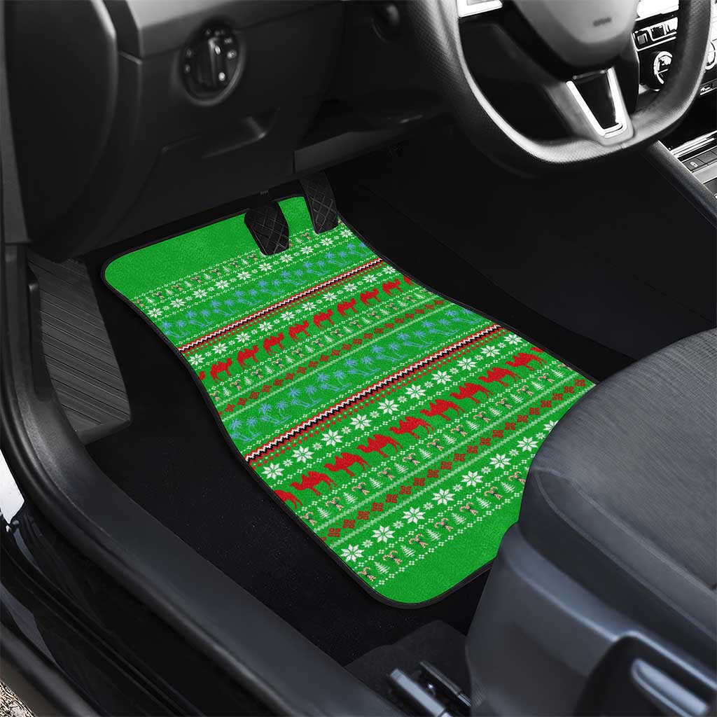 Djibouti Christmas Car Mats Santa Riding Camel Palm Trees Camel - African Pride