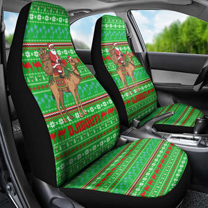 Djibouti Christmas Car Seat Cover Santa Riding Camel Palm Trees Camel - African Pride