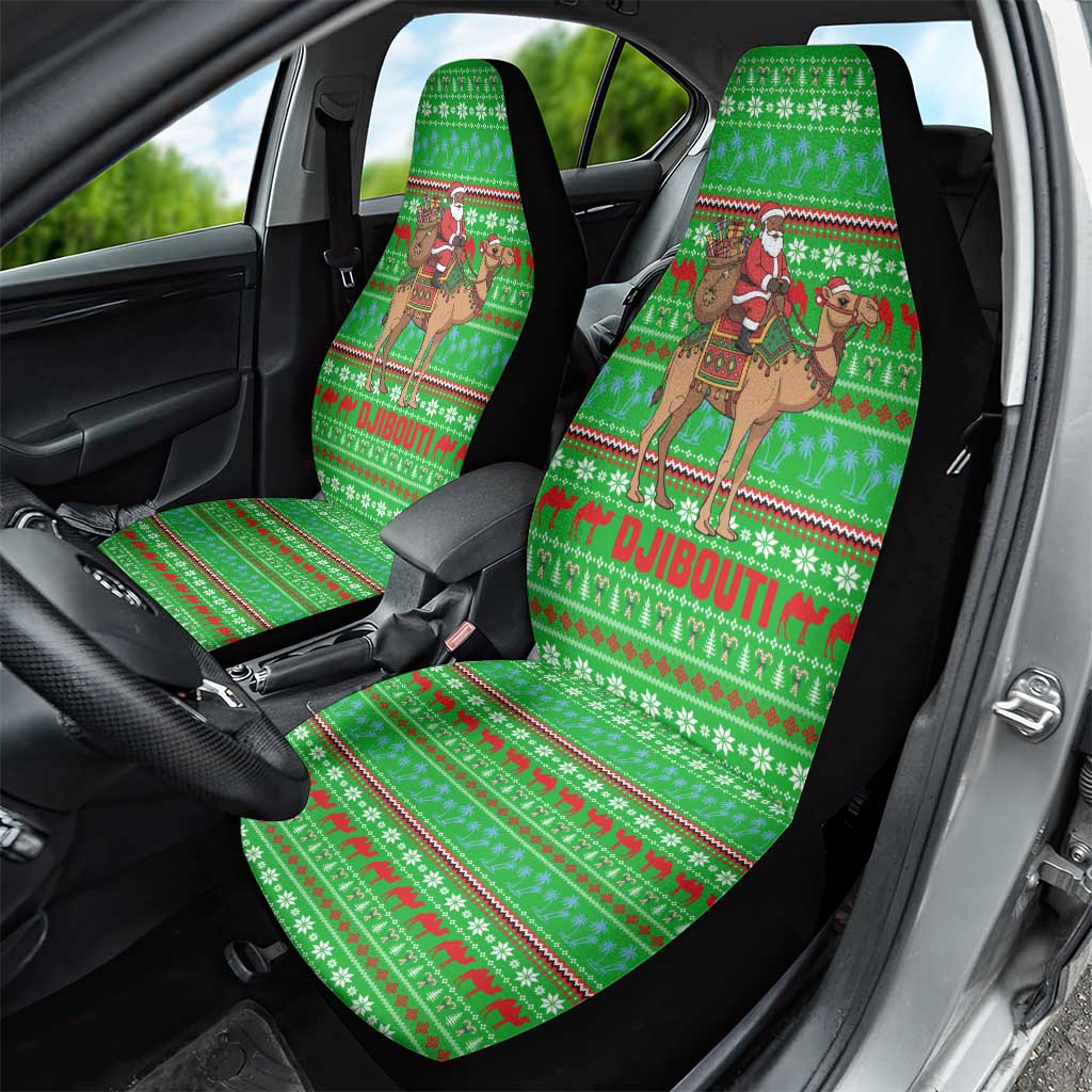 Djibouti Christmas Car Seat Cover Santa Riding Camel Palm Trees Camel - African Pride