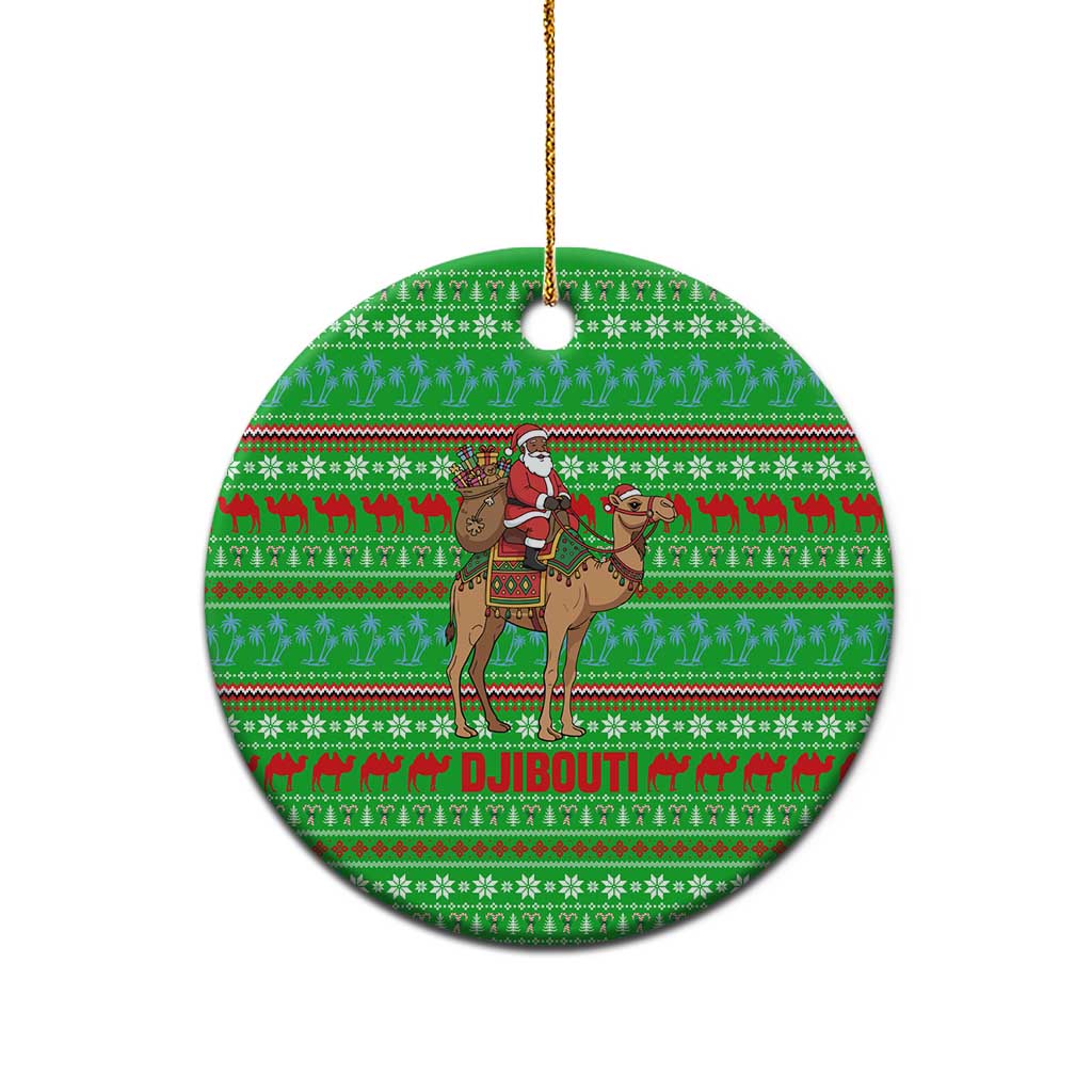 Djibouti Christmas Ceramic Ornament Santa Riding Camel Palm Trees Camel - African Pride