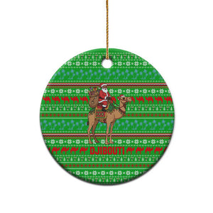 Djibouti Christmas Ceramic Ornament Santa Riding Camel Palm Trees Camel - African Pride