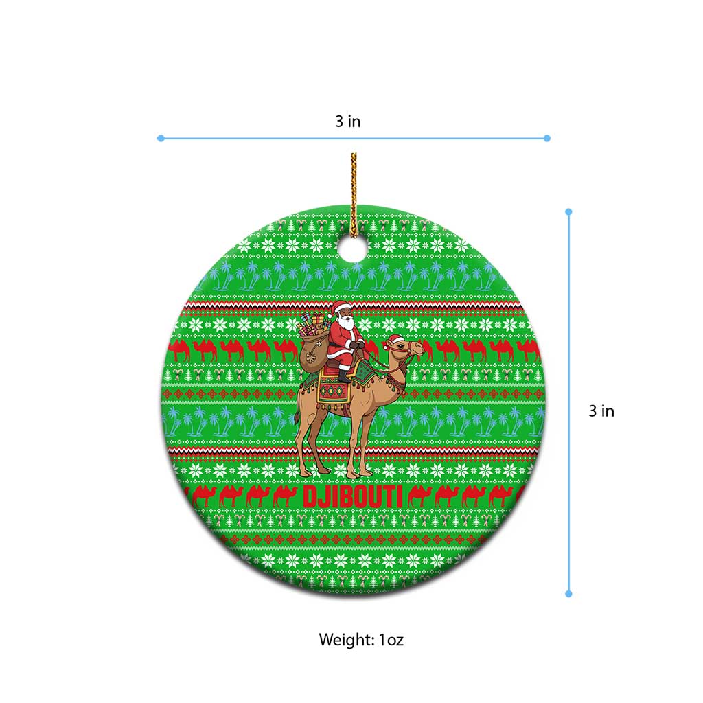 Djibouti Christmas Ceramic Ornament Santa Riding Camel Palm Trees Camel - African Pride