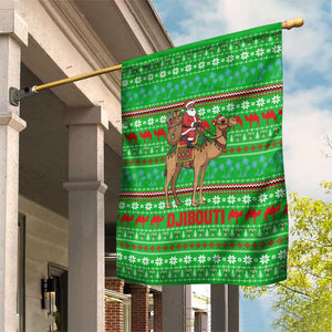 Djibouti Christmas Garden Flag Santa Riding Camel Palm Trees Camel - African Pride