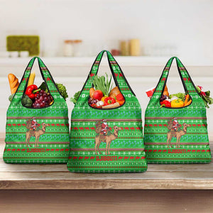 Djibouti Christmas Grocery Bag Santa Riding Camel Palm Trees Camel - African Pride