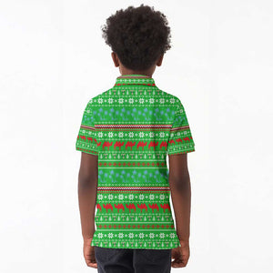 Djibouti Christmas Kid Polo Shirt Santa Riding Camel Palm Trees Camel - African Pride
