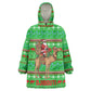 Djibouti Christmas Kid Wearable Blanket Hoodie Santa Riding Camel Palm Trees Camel - African Pride