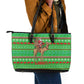 Djibouti Christmas Leather Tote Bag Santa Riding Camel Palm Trees Camel - African Pride