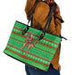 Djibouti Christmas Leather Tote Bag Santa Riding Camel Palm Trees Camel - African Pride