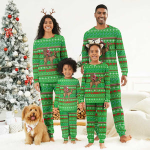 Djibouti Christmas Pajama Set Santa Riding Camel Palm Trees Camel - African Pride